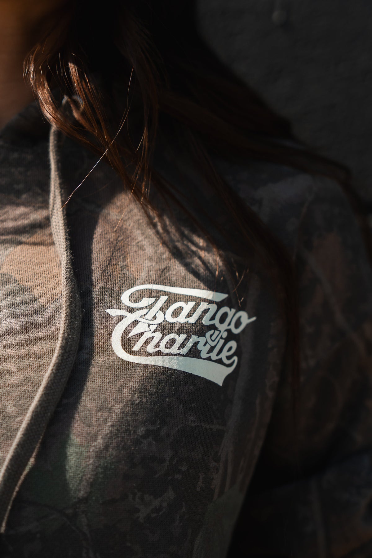 Lift Heavy. Trust God. - Premium Darkwood Camo Hoodie